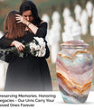 Classic abstract aluminium urn for burial and cremation