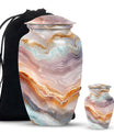 Classic abstract aluminium urn for burial and cremation