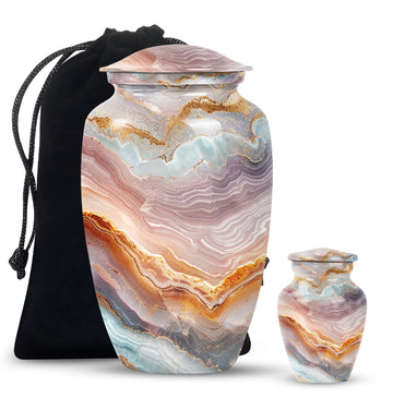 10 inch large Urn with 1 Keepsake 3 Inch Urn