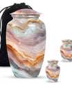 Classic abstract aluminium urn for burial and cremation