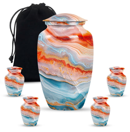 Abstract Urn in Aluminium, large memorial urn for ashes