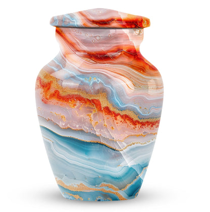 Abstract Urn in Aluminium, large memorial urn for ashes