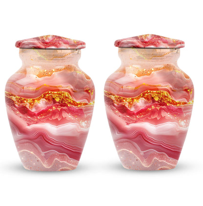 Abstract  aluminium classic urn for adult ashes.