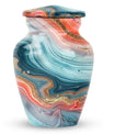 Abstract classic memorial urn for adult ashes with personalized engraving