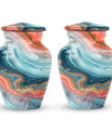 Abstract classic memorial urn for adult ashes with personalized engraving