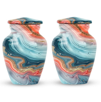 Abstract classic memorial urn for adult ashes with personalized engraving