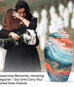 Abstract classic memorial urn for adult ashes with personalized engraving