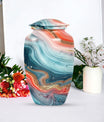 Abstract classic memorial urn for adult ashes with personalized engraving