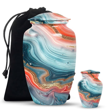 10 inch large Urn with 1 Keepsake 3 Inch Urn