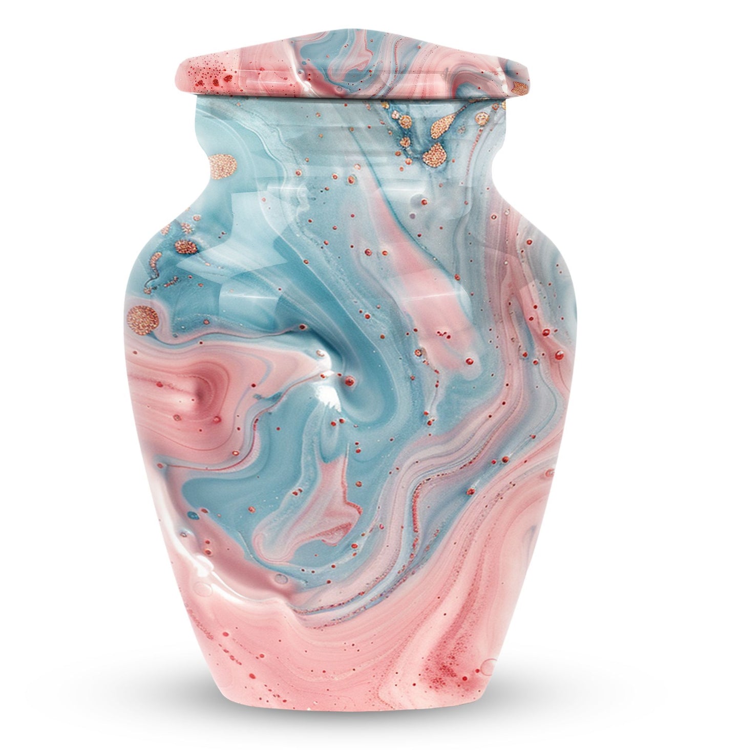 10 Inch Abstract Urn, Classic Aluminium cremation urn,
