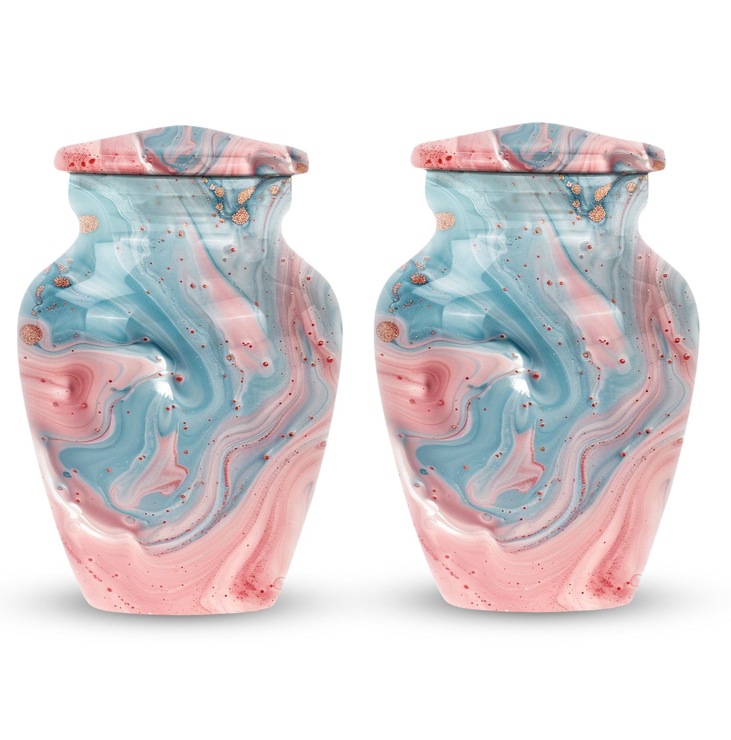 10 Inch Abstract Urn, Classic Aluminium cremation urn,