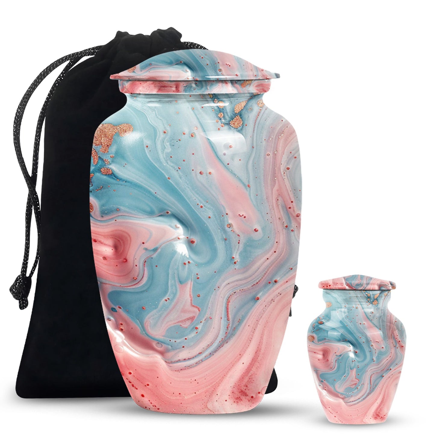 10 Inch Abstract Urn, Classic Aluminium cremation urn,