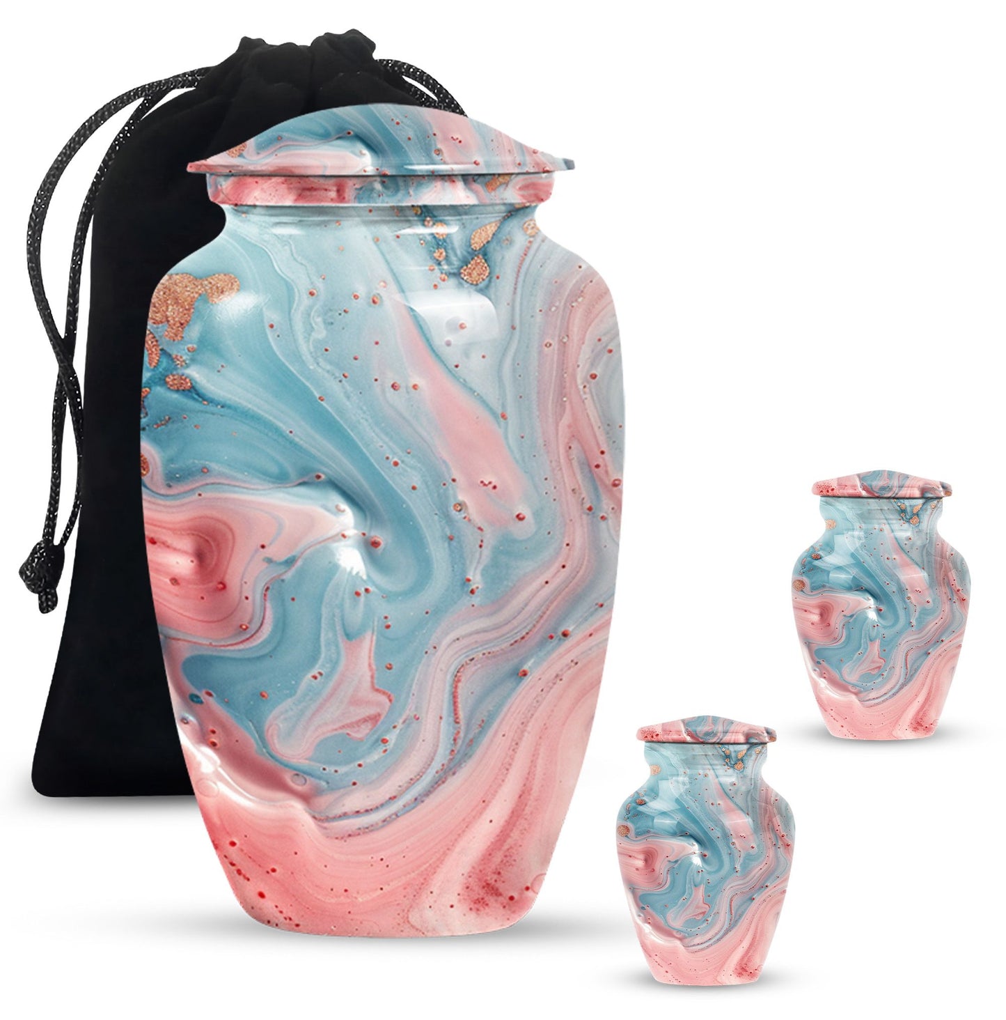 10 Inch Abstract Urn, Classic Aluminium cremation urn,