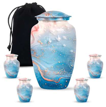 10-inch abstract classic urn, aluminium memorial burial urn