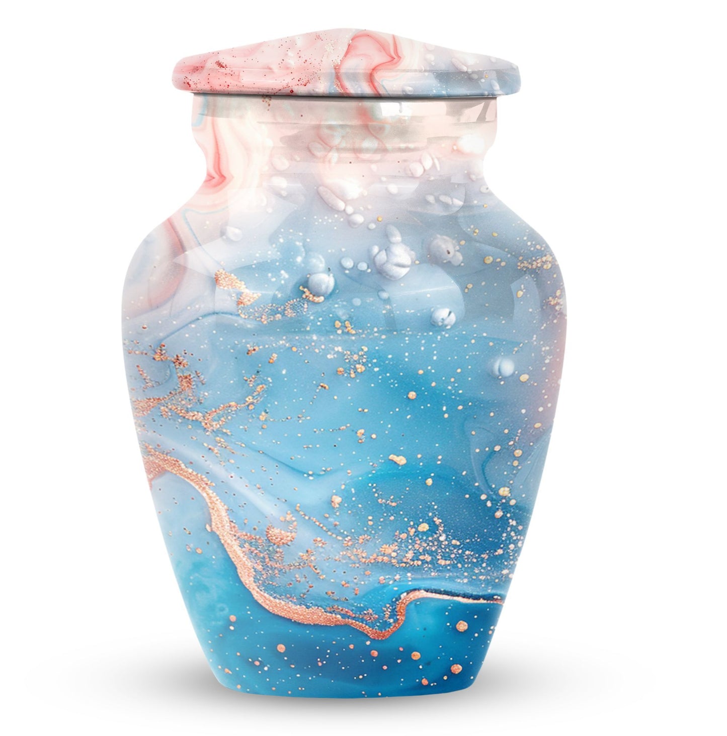 10-inch abstract classic urn, aluminium memorial burial urn