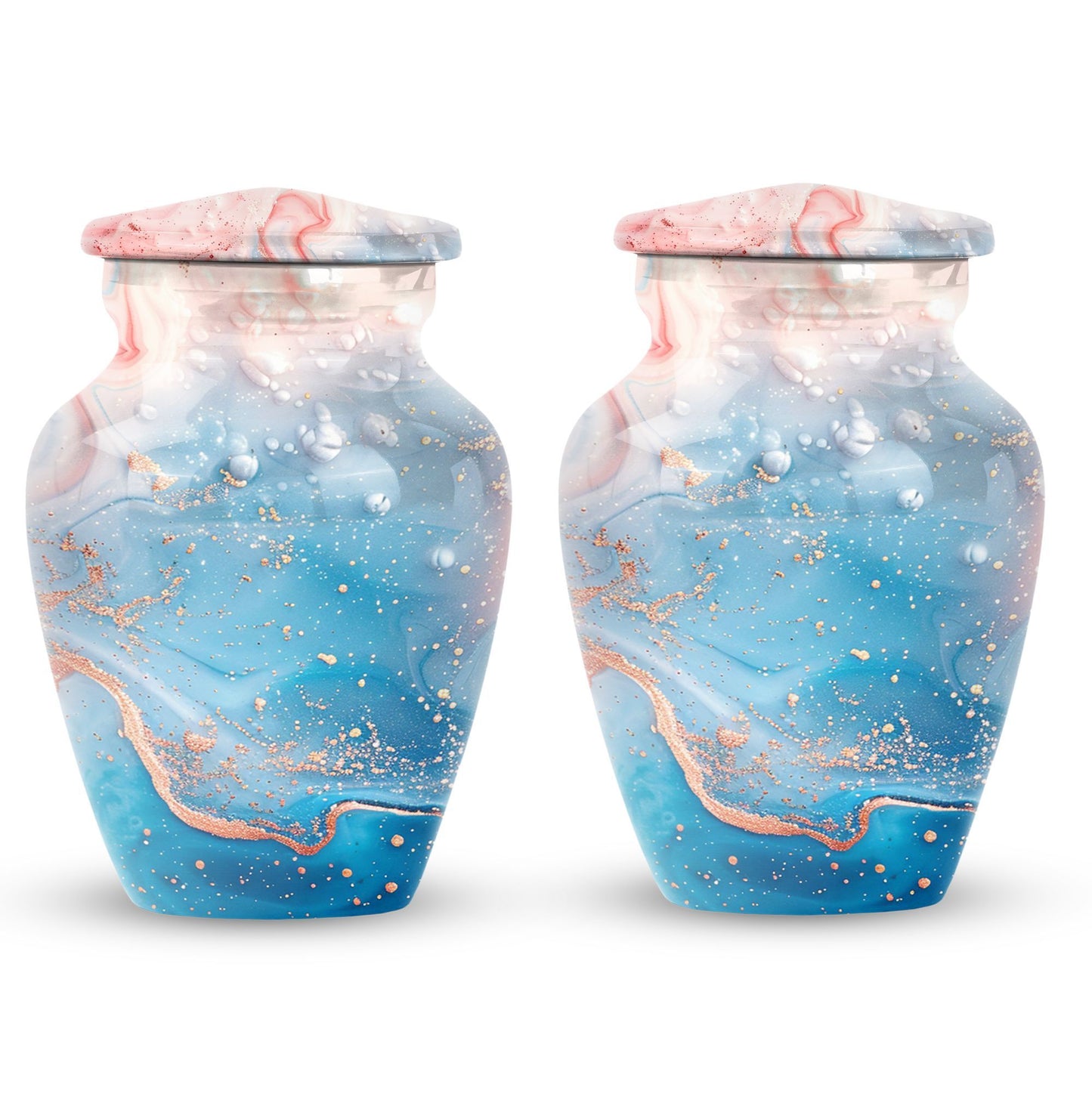 10-inch abstract classic urn, aluminium memorial burial urn