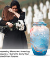 10-inch abstract classic urn, aluminium memorial burial urn