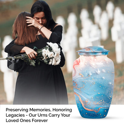 10-inch abstract classic urn, aluminium memorial burial urn