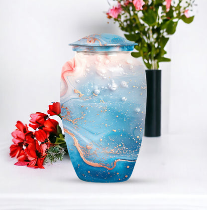 10-inch abstract classic urn, aluminium memorial burial urn