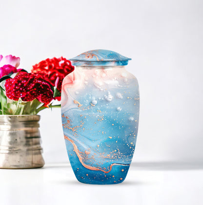 10-inch abstract classic urn, aluminium memorial burial urn