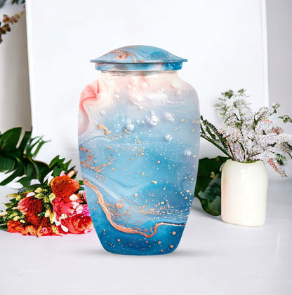 10-inch abstract classic urn, aluminium memorial burial urn