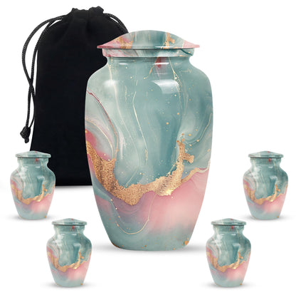 abstract urn in aluminium for adult male cremation