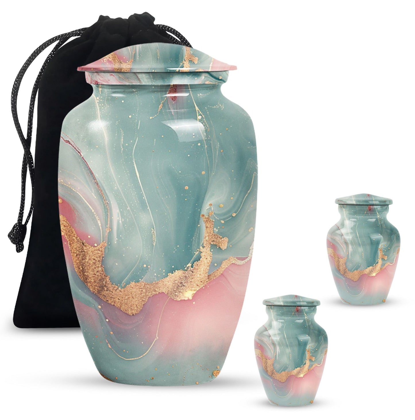 abstract urn in aluminium for adult male cremation