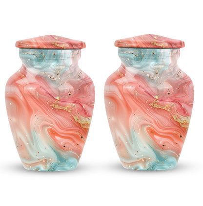 Abstract 10-inch classic urn in aluminium for men's memorial ashes.