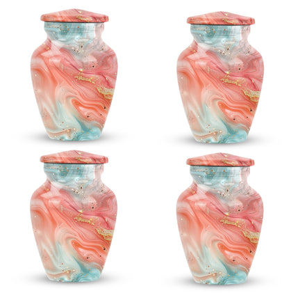 Abstract 10-inch classic urn in aluminium for men's memorial ashes.