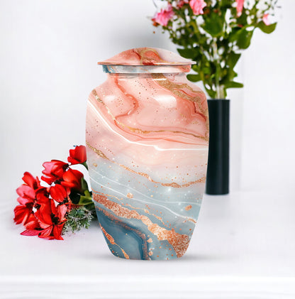 classic abstract urn for men's ashes, customizable.