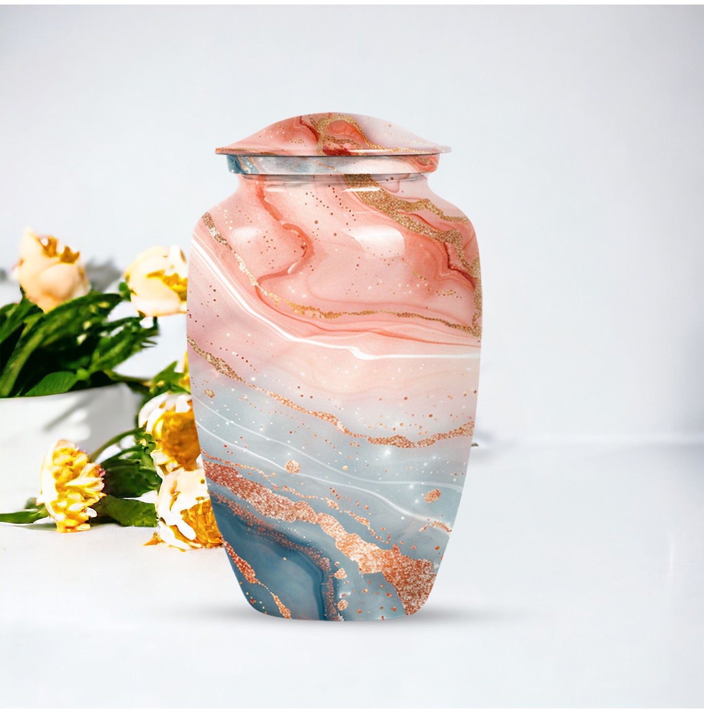 classic abstract urn for men's ashes, customizable.