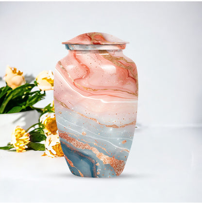 classic abstract urn for men's ashes, customizable.