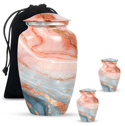 classic abstract urn for men's ashes, customizable.
