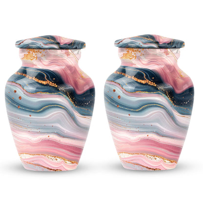 Elegant abstract urn crafted from aluminium for cremation