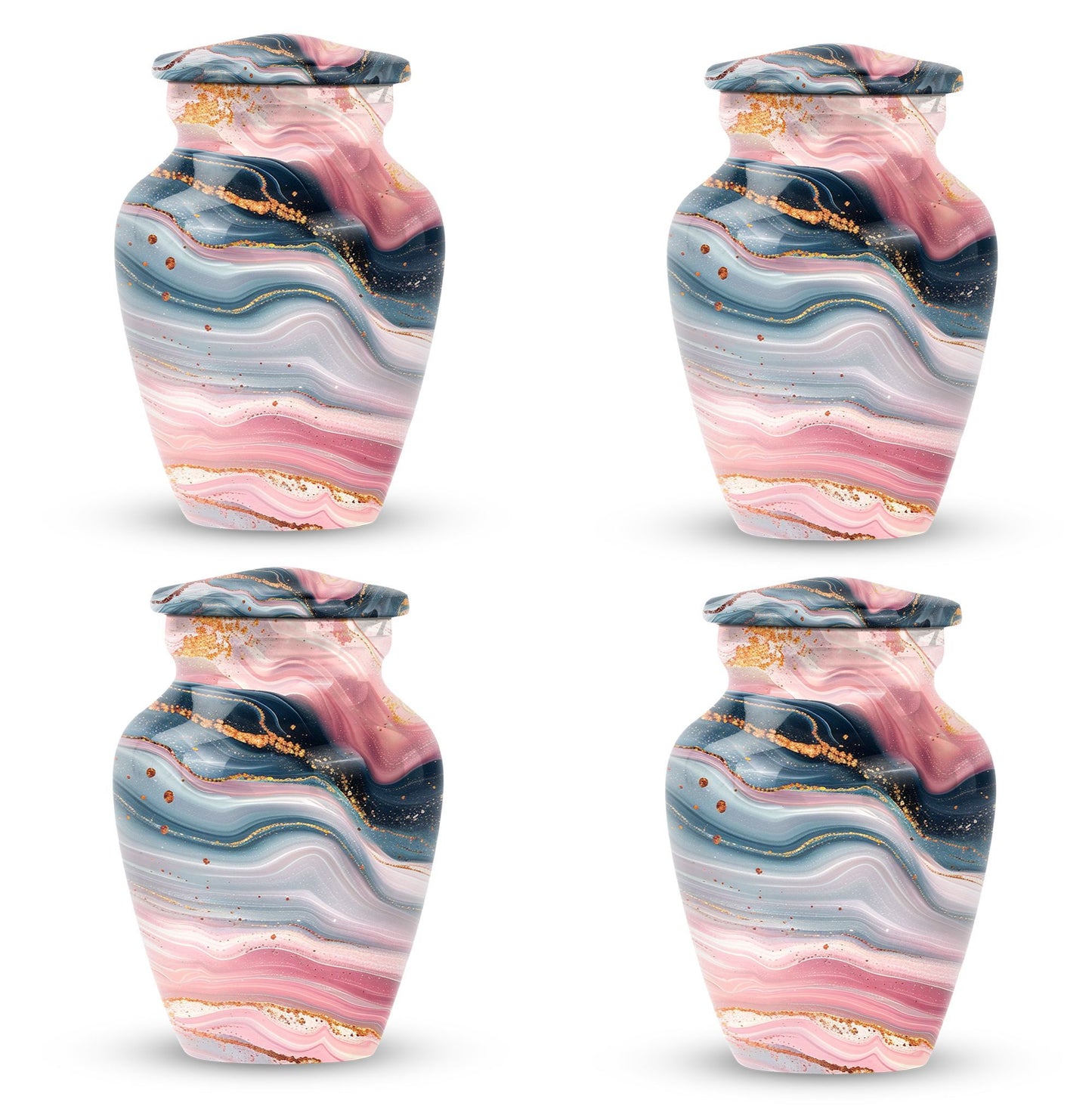 Elegant abstract urn crafted from aluminium for cremation