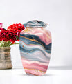 Elegant abstract urn crafted from aluminium for cremation