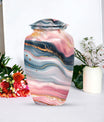 Elegant abstract urn crafted from aluminium for cremation