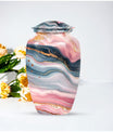 Elegant abstract urn crafted from aluminium for cremation