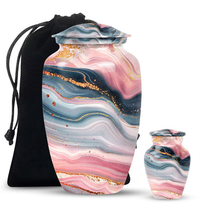 Elegant abstract urn crafted from aluminium for cremation