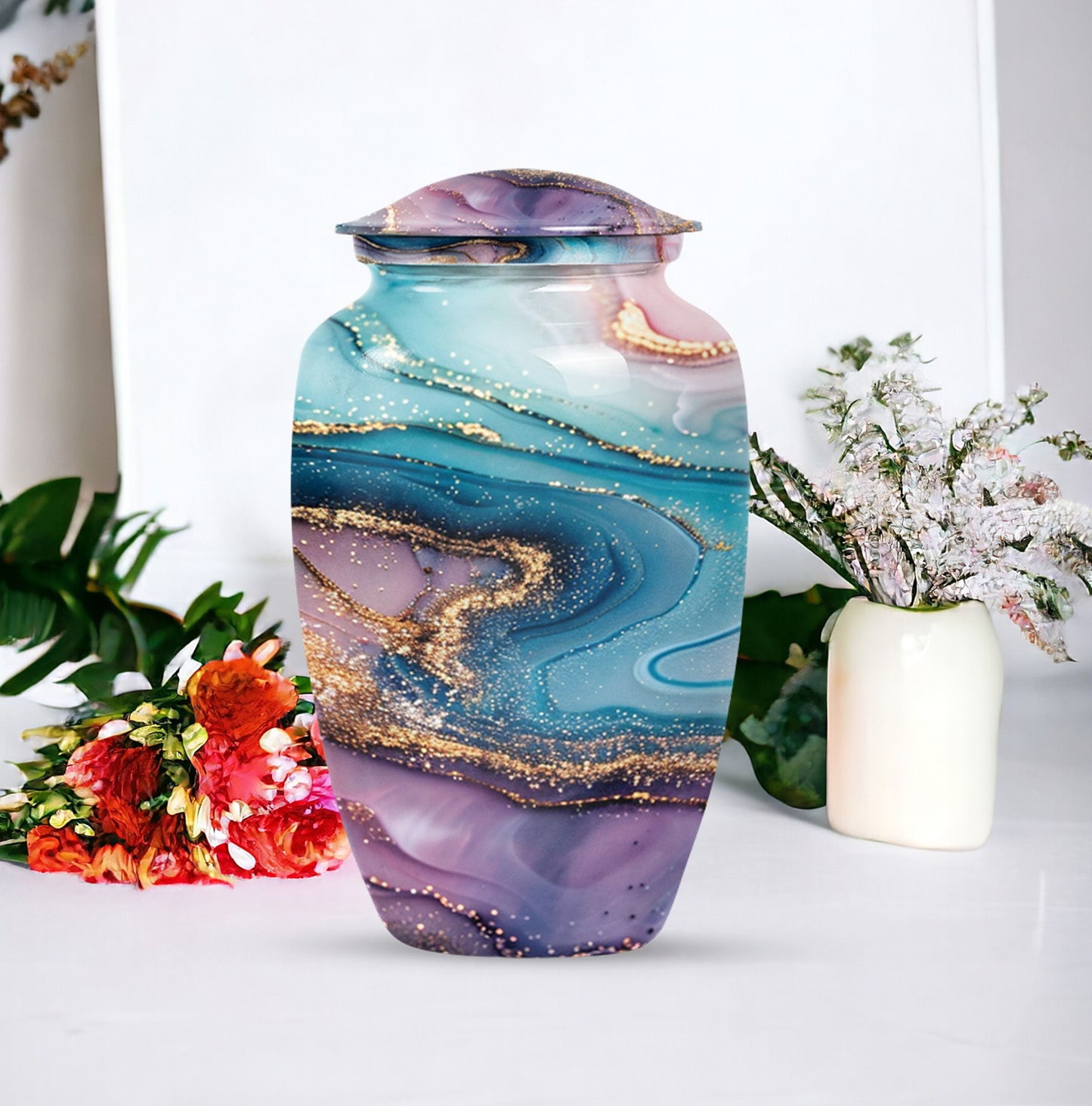 abstract memorial urn for women ashes with classic design