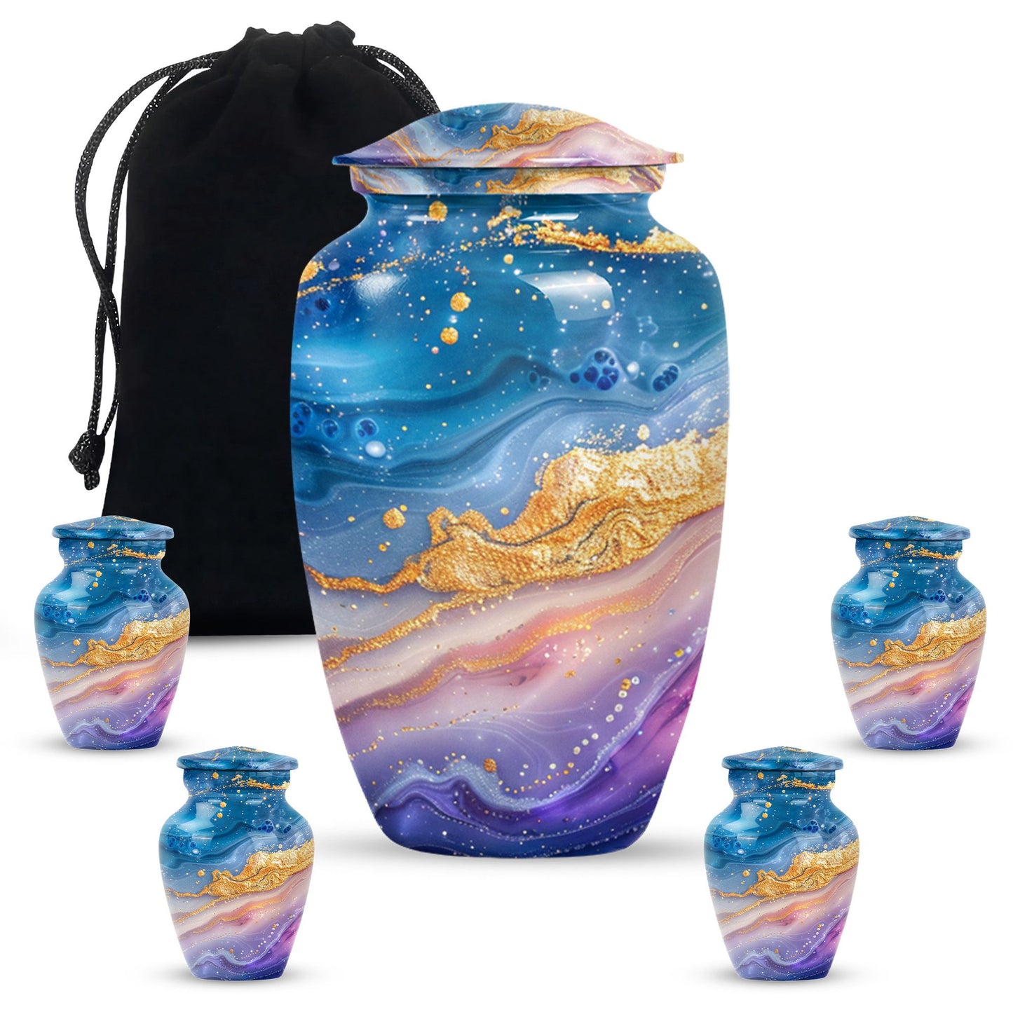 Abstract 10 Inch Classic Memorial Urn for Male Adults.