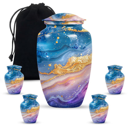 Abstract 10 Inch Classic Memorial Urn for Male Adults.
