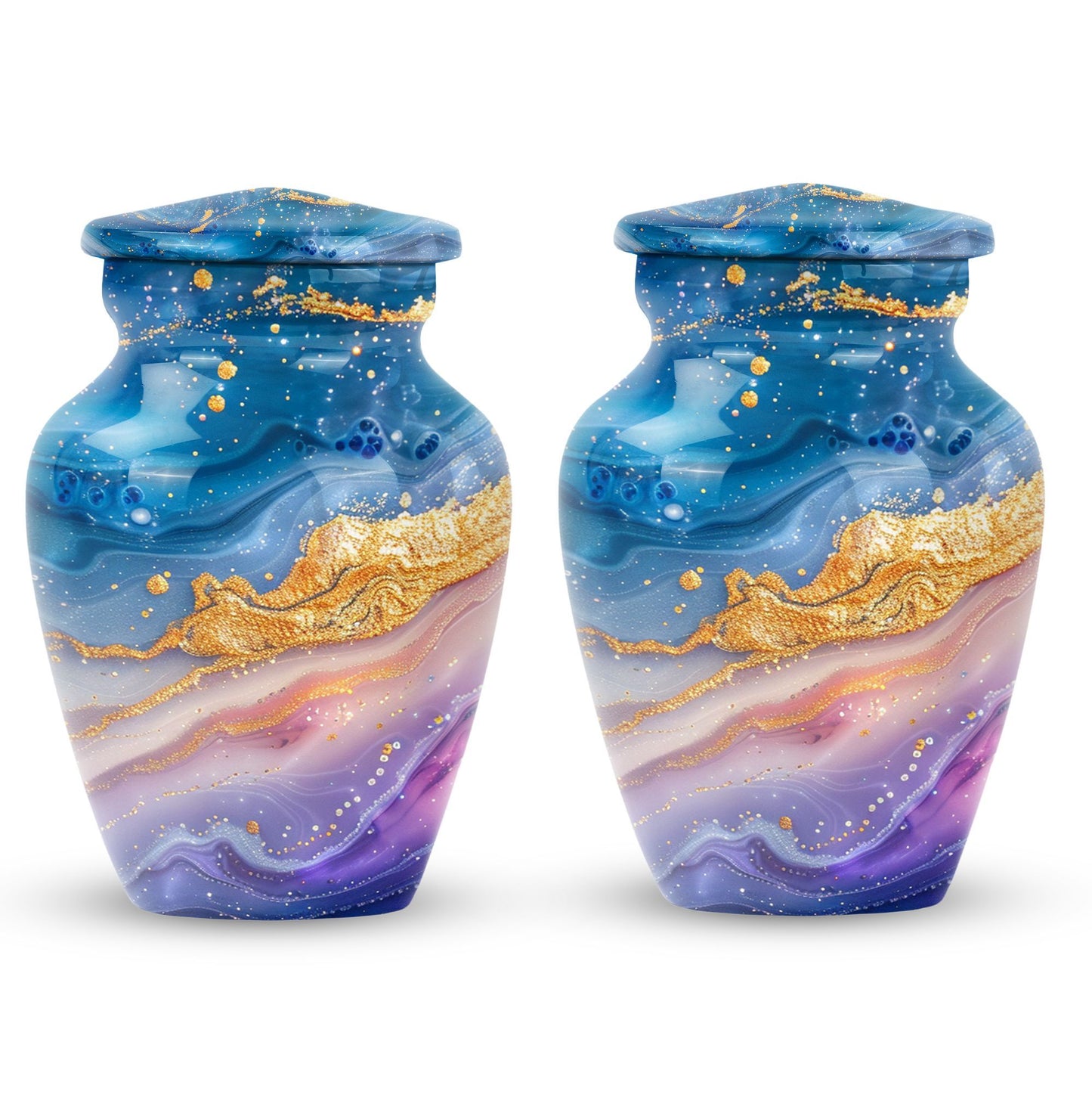 Abstract 10 Inch Classic Memorial Urn for Male Adults.