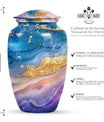 Abstract 10 Inch Classic Memorial Urn for Male Adults.