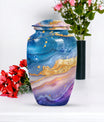 Abstract 10 Inch Classic Memorial Urn for Male Adults.