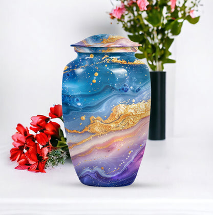Abstract 10 Inch Classic Memorial Urn for Male Adults.