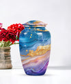 Abstract 10 Inch Classic Memorial Urn for Male Adults.