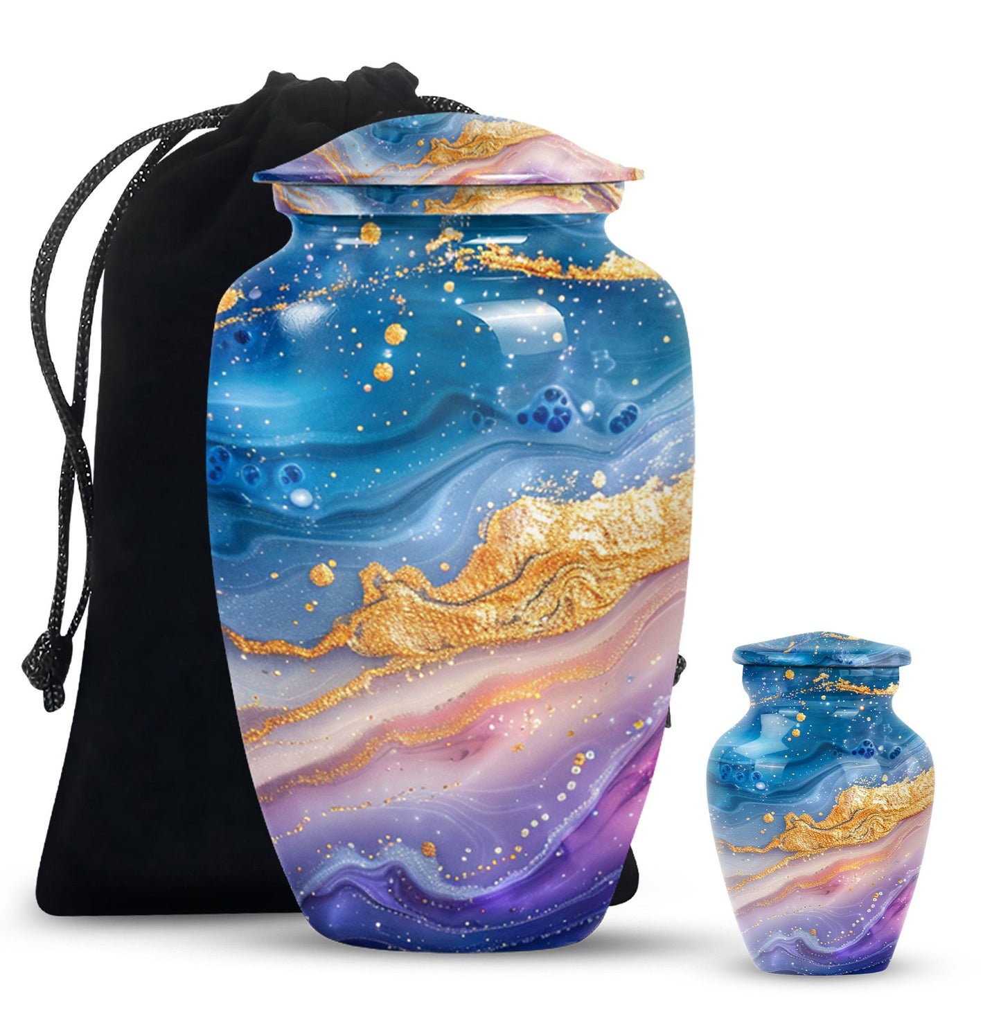 Abstract 10 Inch Classic Memorial Urn for Male Adults.