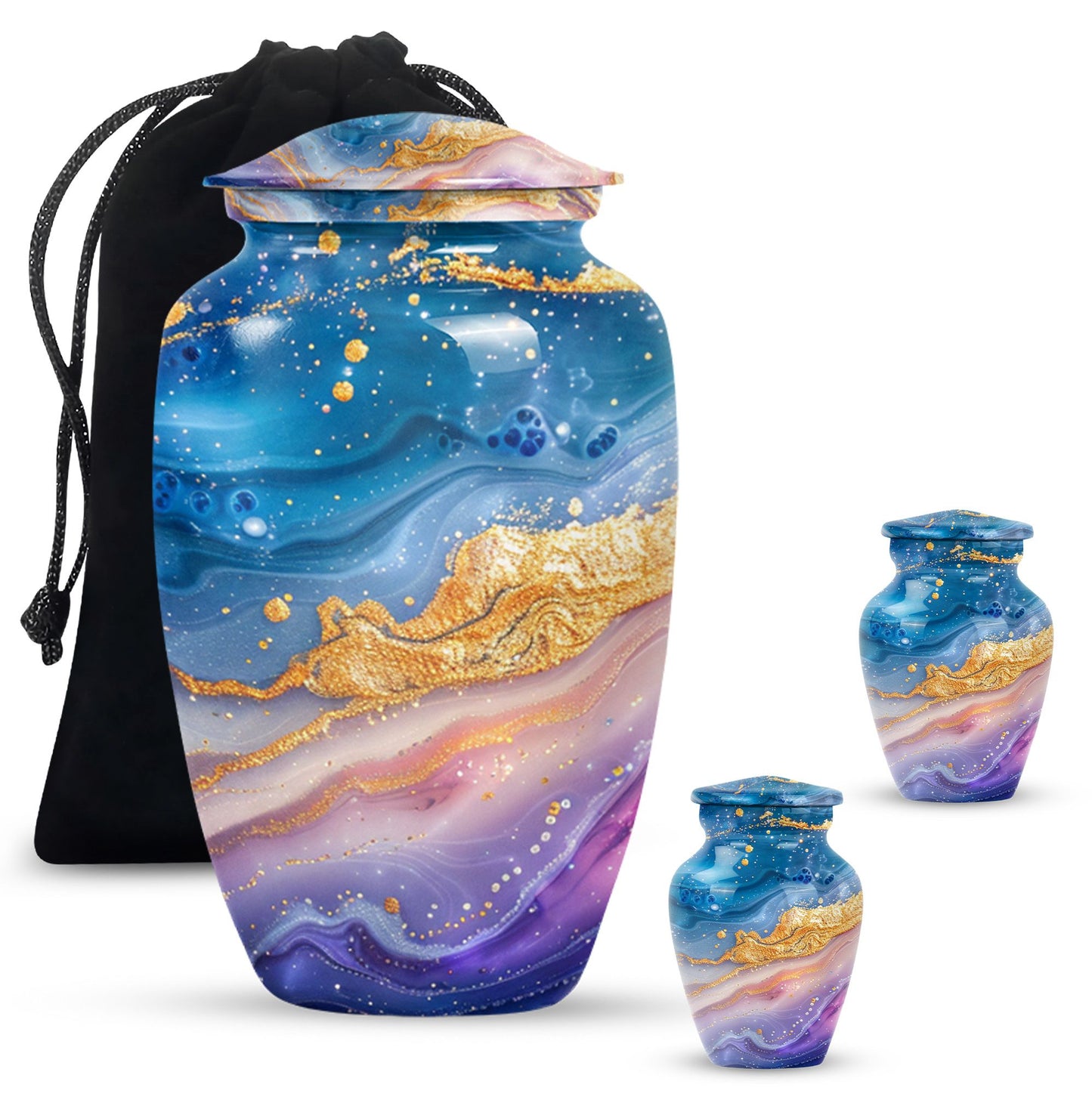 Abstract 10 Inch Classic Memorial Urn for Male Adults.