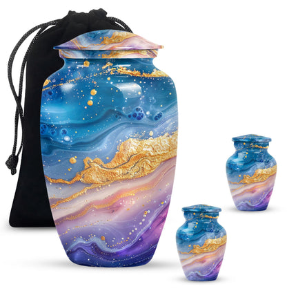 Abstract 10 Inch Classic Memorial Urn for Male Adults.